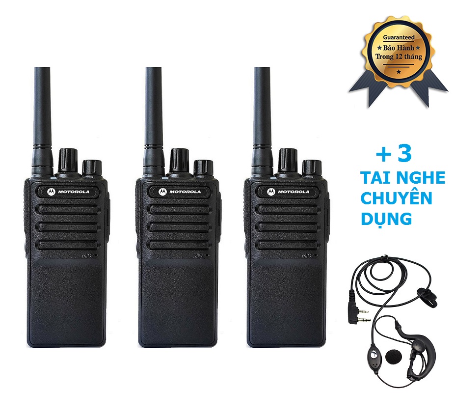 Bộ 3 Máy Bộ Đàm Motorola CP6688 + 3 Tai Nghe Chuyên Dụng