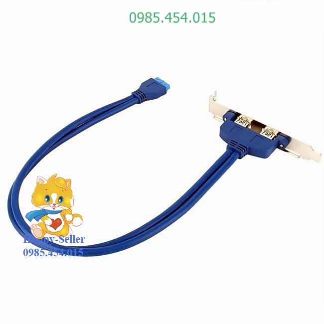 Cáp USB 3.0 ra 2 cổng dài 50cm 20 Pin cắm trong main