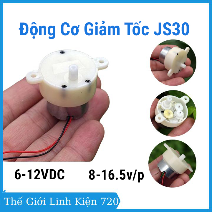 Động cơ giảm tốc js30 6-12vdc tốc độ motor 8-16.5 vòng/phút
