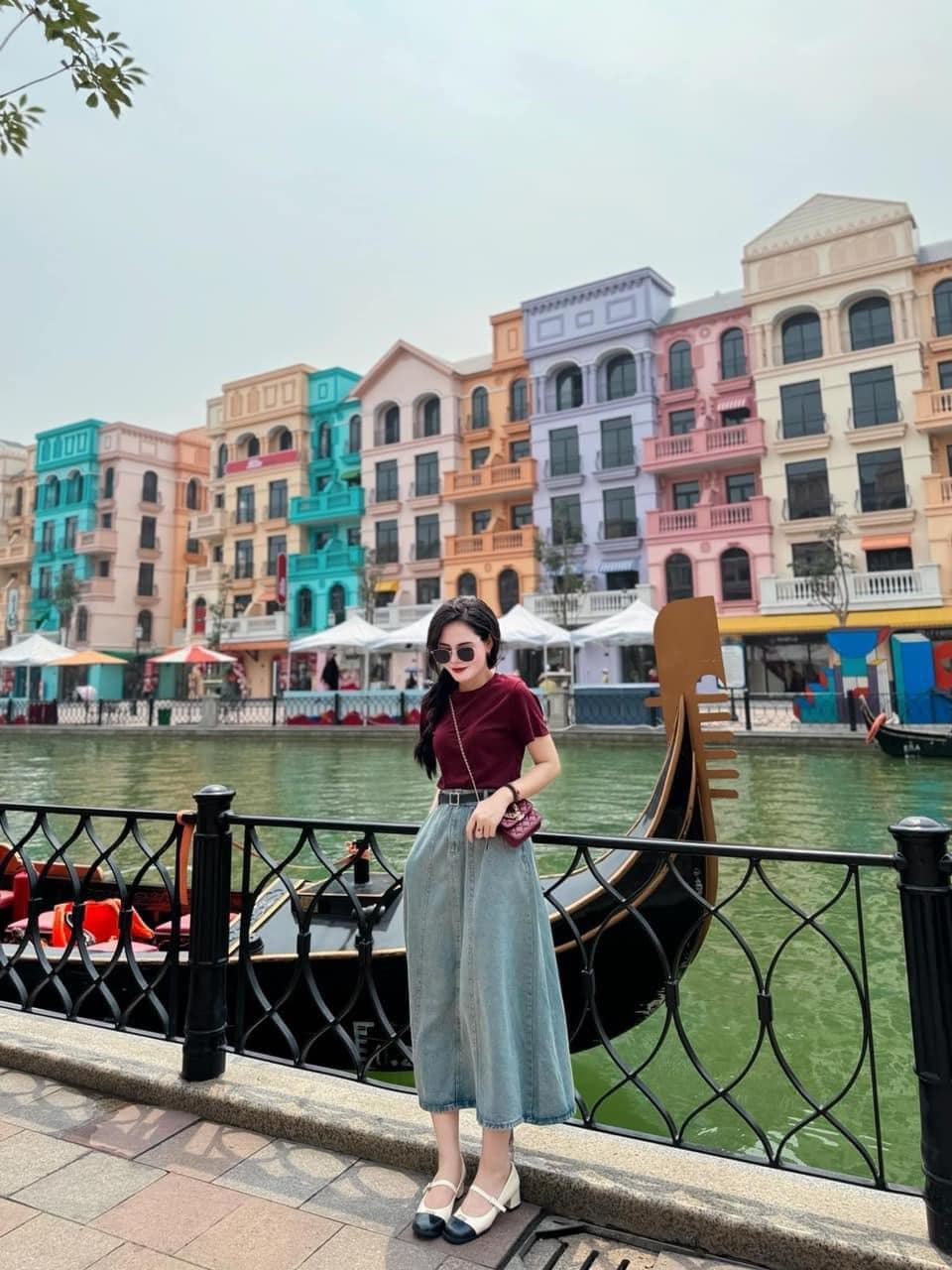 Chân Váy Jean Dài Xếp Ly Xòe Đẹp