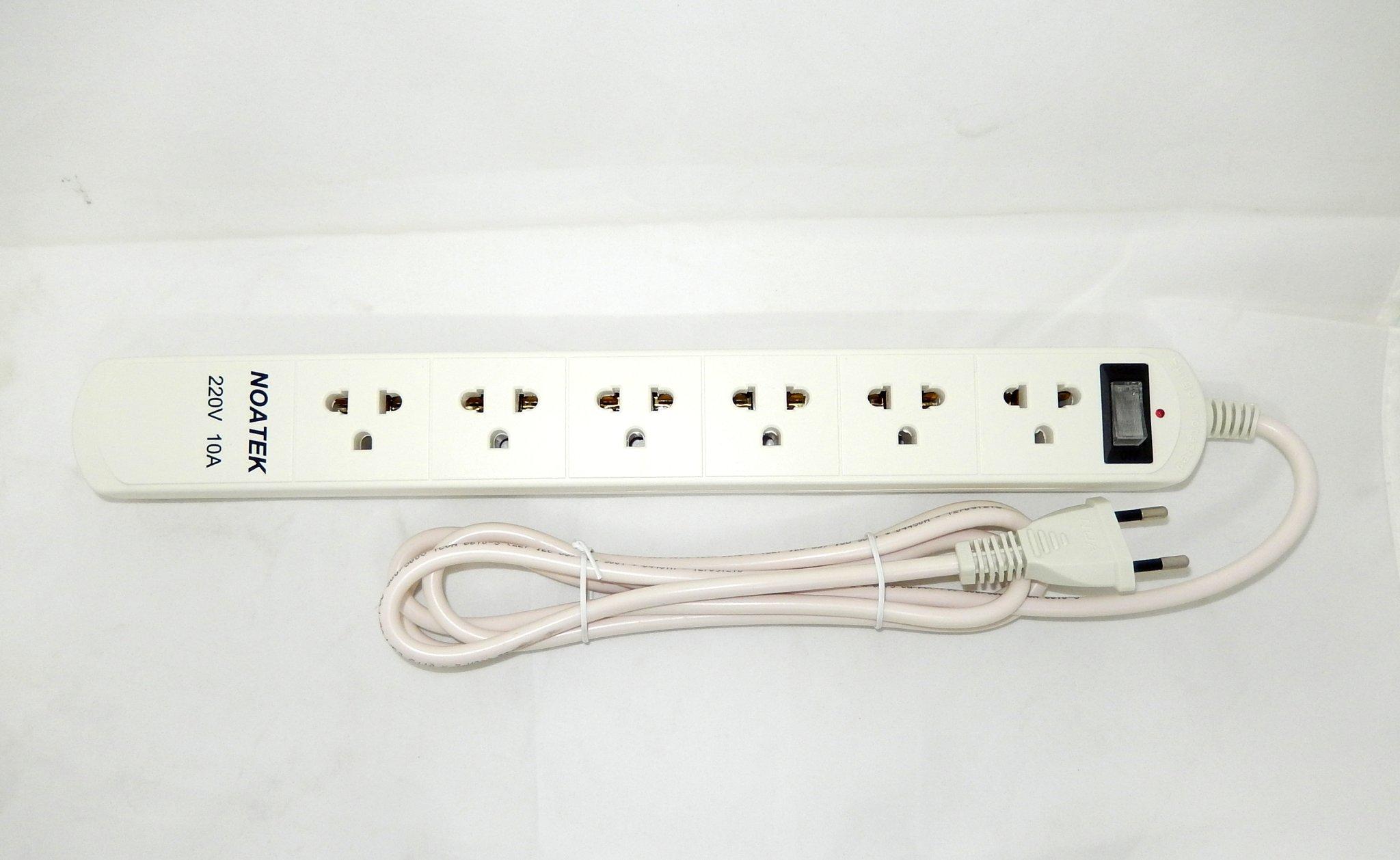 ổ cắm điện NOATEK 6 phích cắm ,2M