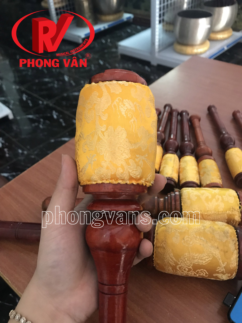 Dùi chuông mõ tụng kinh 5 tay