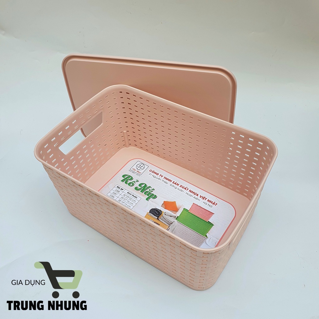 Giỏ đựng đồ, giỏ nhựa có nắp Việt Nhật