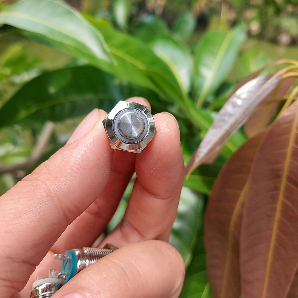 Nút nhấn 12mm led chống nước (nhấn vào tự nhả ra) 12v- 24V