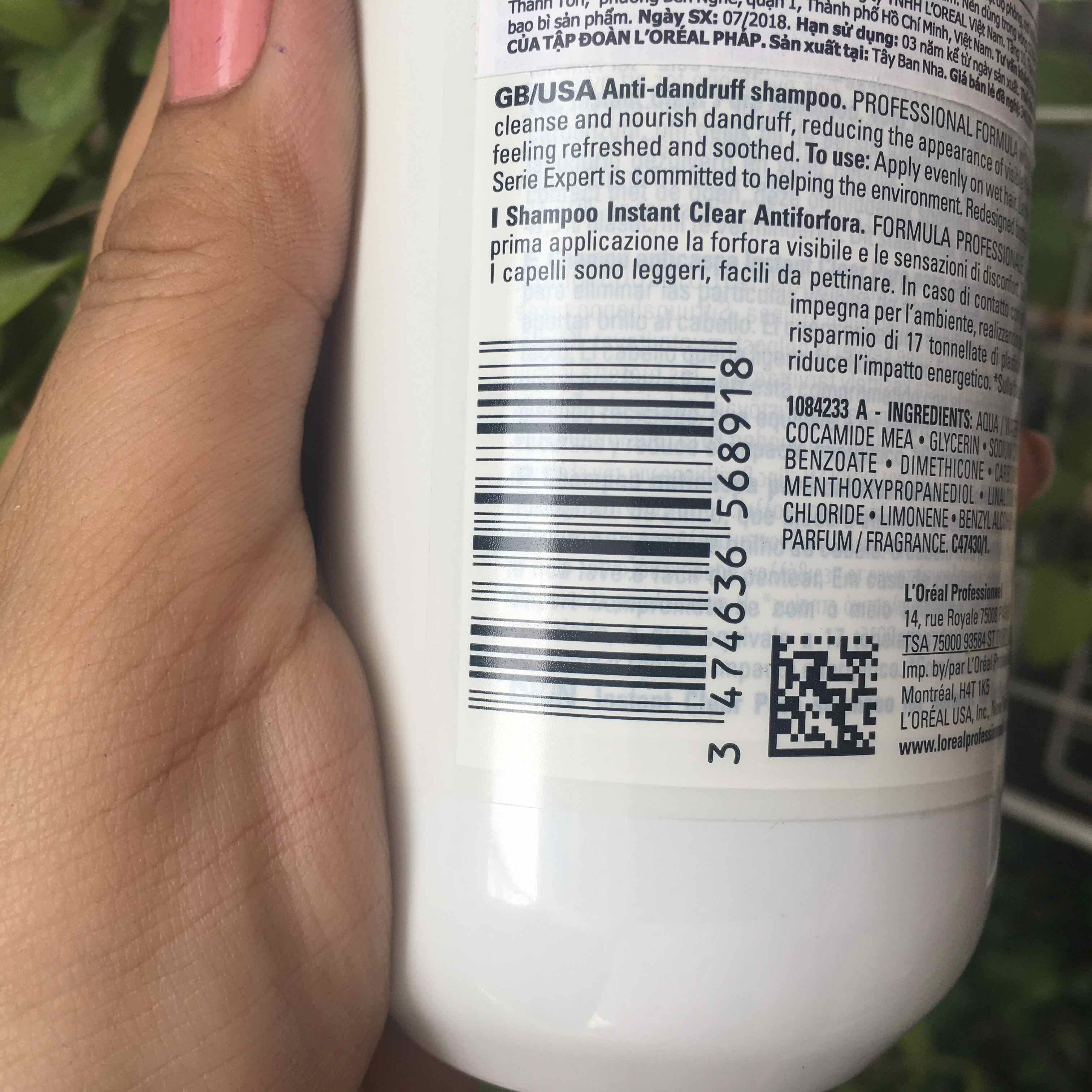 Dầu gội giảm gàu L'oréal Instant Clear Shampoo 300ml