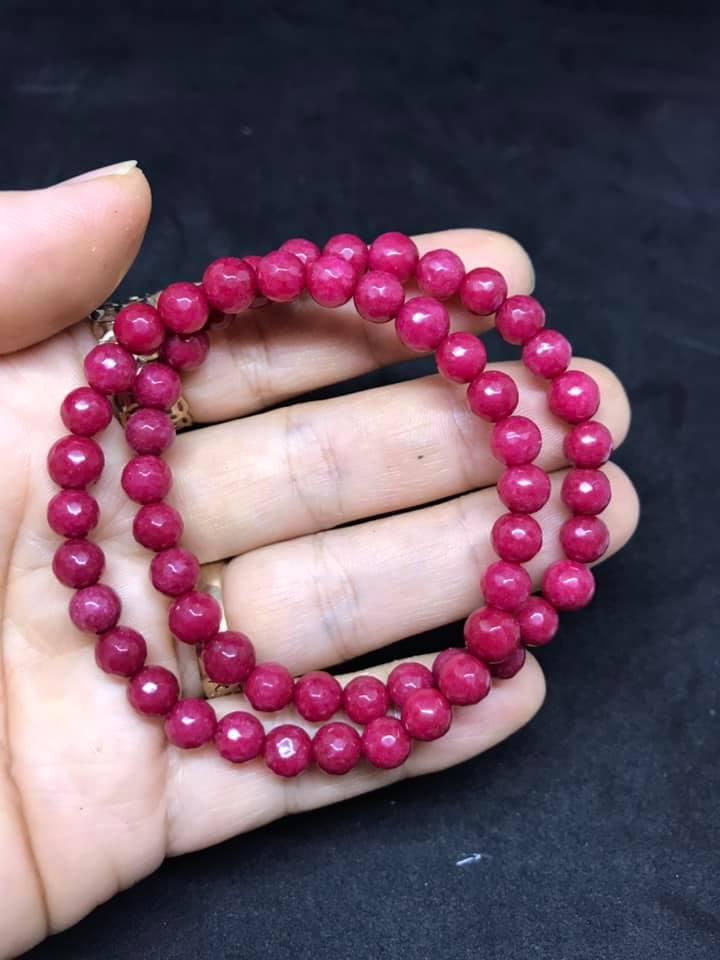 [HCM]COMBO 2 VÒNG TAY ĐÁ HỒNG RUBY 6LY MÀI GIÁC