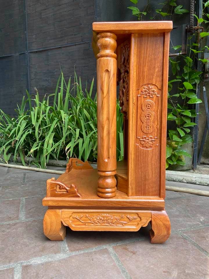 Bàn thờ thần tài gỗ gõ đỏ Cột Trơn