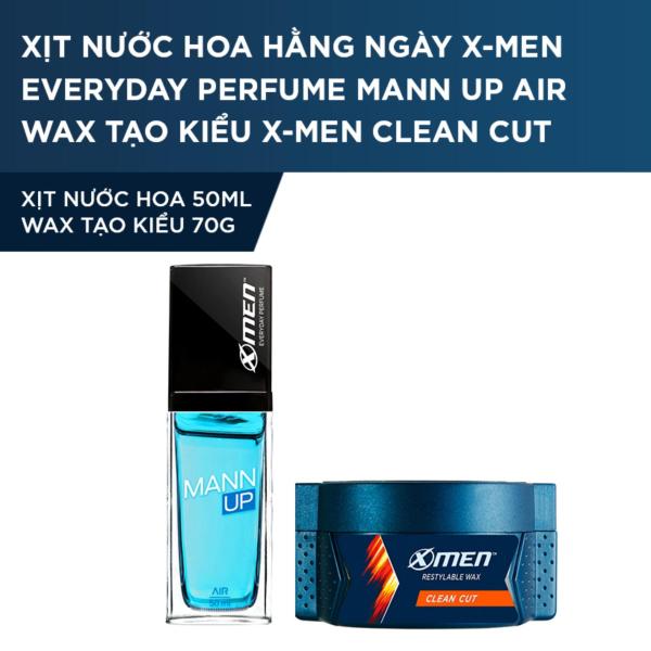 [Bộ đôi Hương Dịu Mát ] Xịt nước hoa hằng ngày X-Men Everyday Perfume Mann Up Air 50ml + Wax tạo kiểu X-men Clean cut 70g