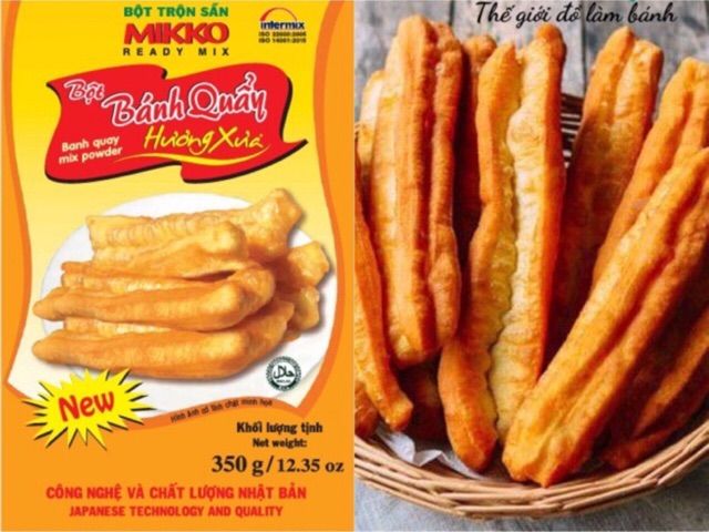 [Bột Mikko] Bột Bánh Quẩy 350g.Bánh nở phồng to,Da Bánh Giòn.Bên Trong Hơi Dai, Ít Ngấm Dầu.Màu Vàng. Bột Trộn Sẵn Mikko Hương Xưa An Toàn Chất Lượng