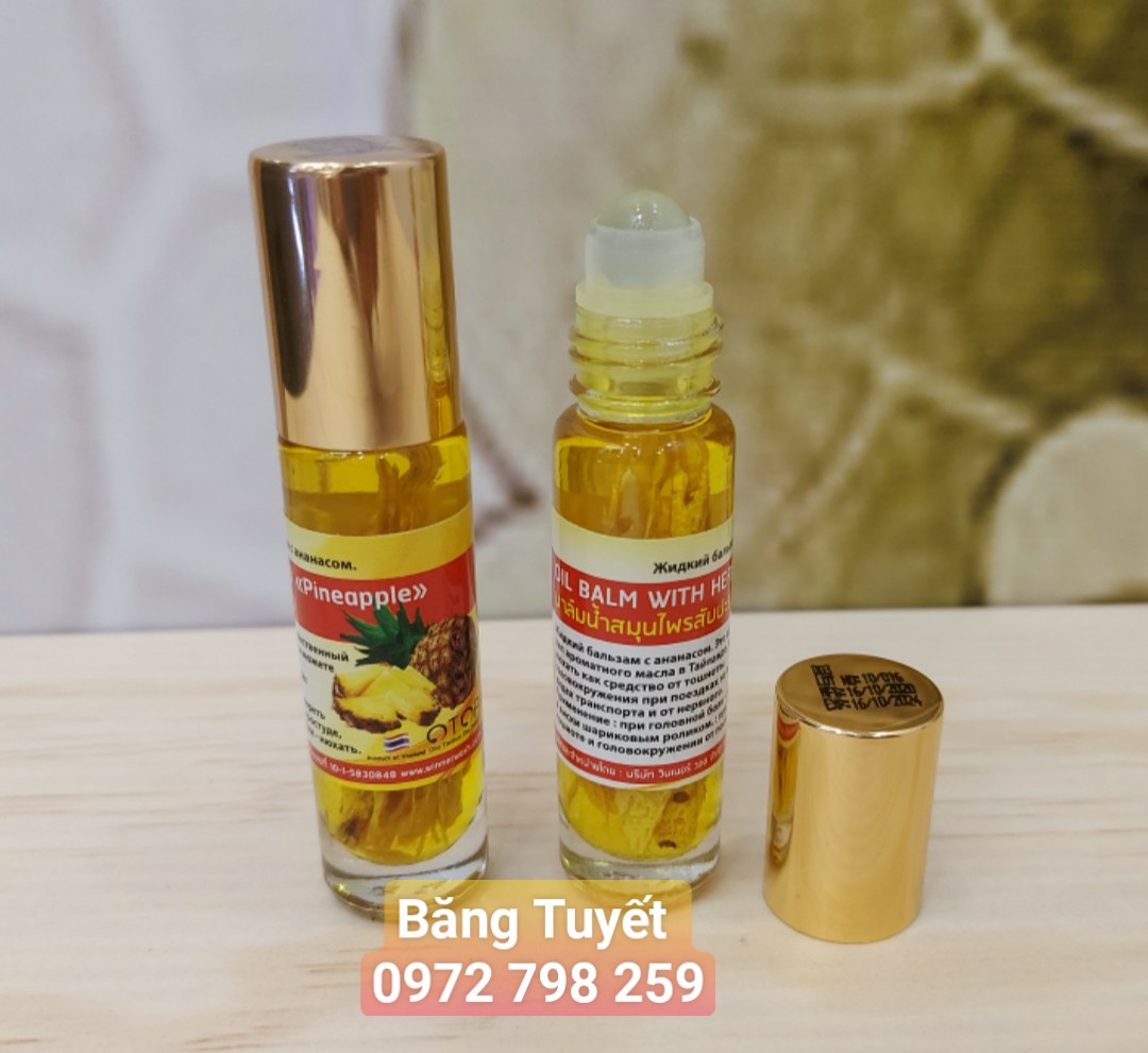 Dầu lăn thảo dược thái lan 10ml SÂM CHANH XẢ THƠM (DƯA)