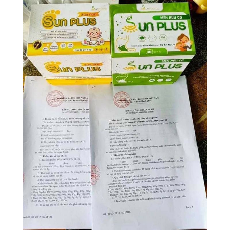 [HCM]Combo Men Sống Và Sữa Non Sunplus