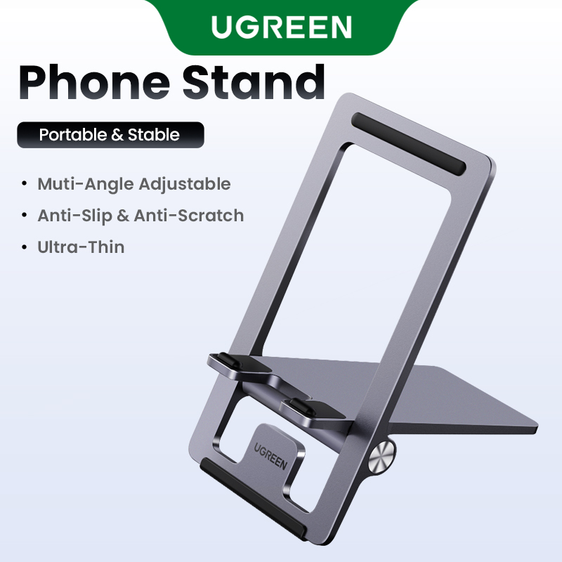 Ugreen Cell Phone Stand for Desk Adjustable Phone Holder Dock for iPhone 14 Plus/iPhone 15 14 Pro Max 13 12 Pro Max Xiaomi Foldable Mobile Phone Holder Stand