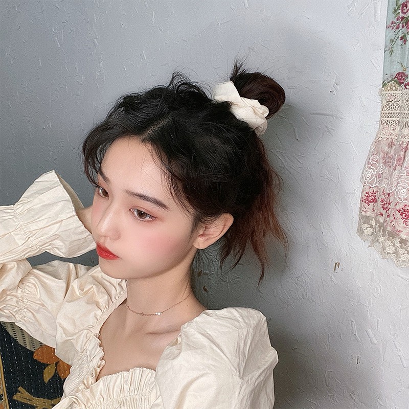 Dây cột tóc Scrunchies, Scrunchies lụa trơn cao cấp - S06 Mian Store