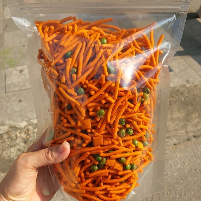 Bim bim que đậu hà lan (túi zip bạc 100gr) - đồ ăn vặt