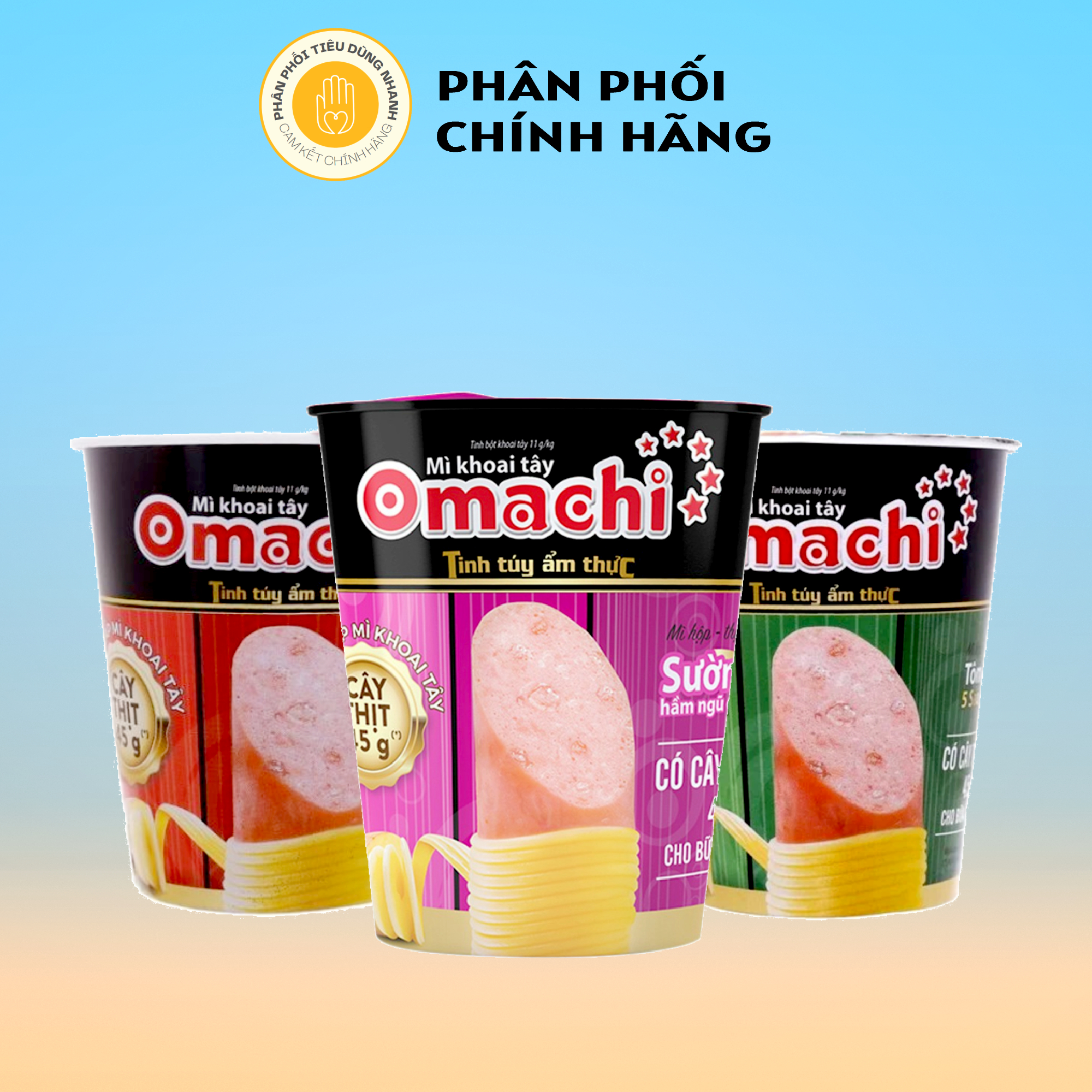 Mì Ly Khoai Tây Omachi Có Cây Thịt Thật 113g