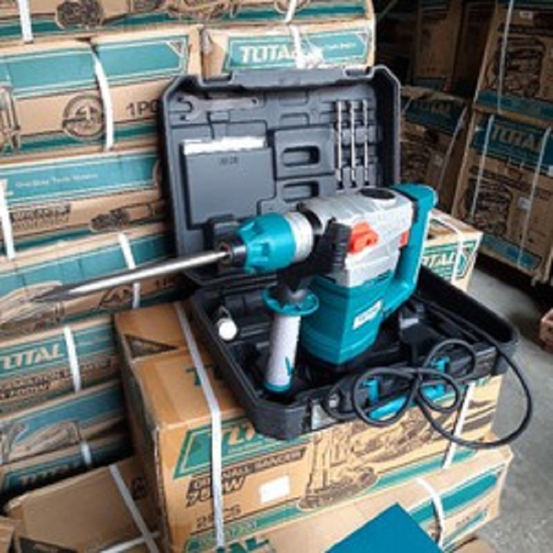 1800W MÁY KHOAN ĐỤC BÊ TÔNG TOTAL TH118366 KÈM 3 MŨI KHOAN GÀI+2 MŨI ĐỤC