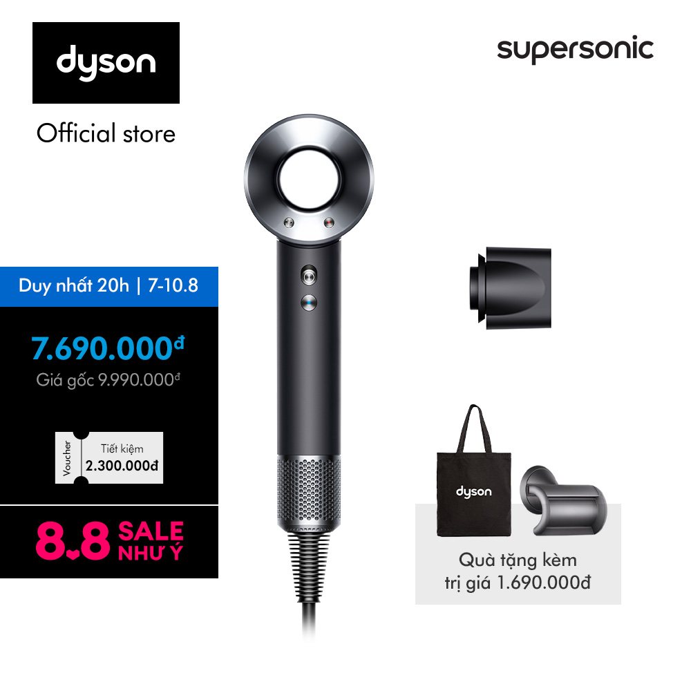 [CHỈ CÒN 28-29.3: CƠ HỘI CUỐI] Máy Sấy Tóc Dyson Supersonic HD08 Lite (Đen/Xám)