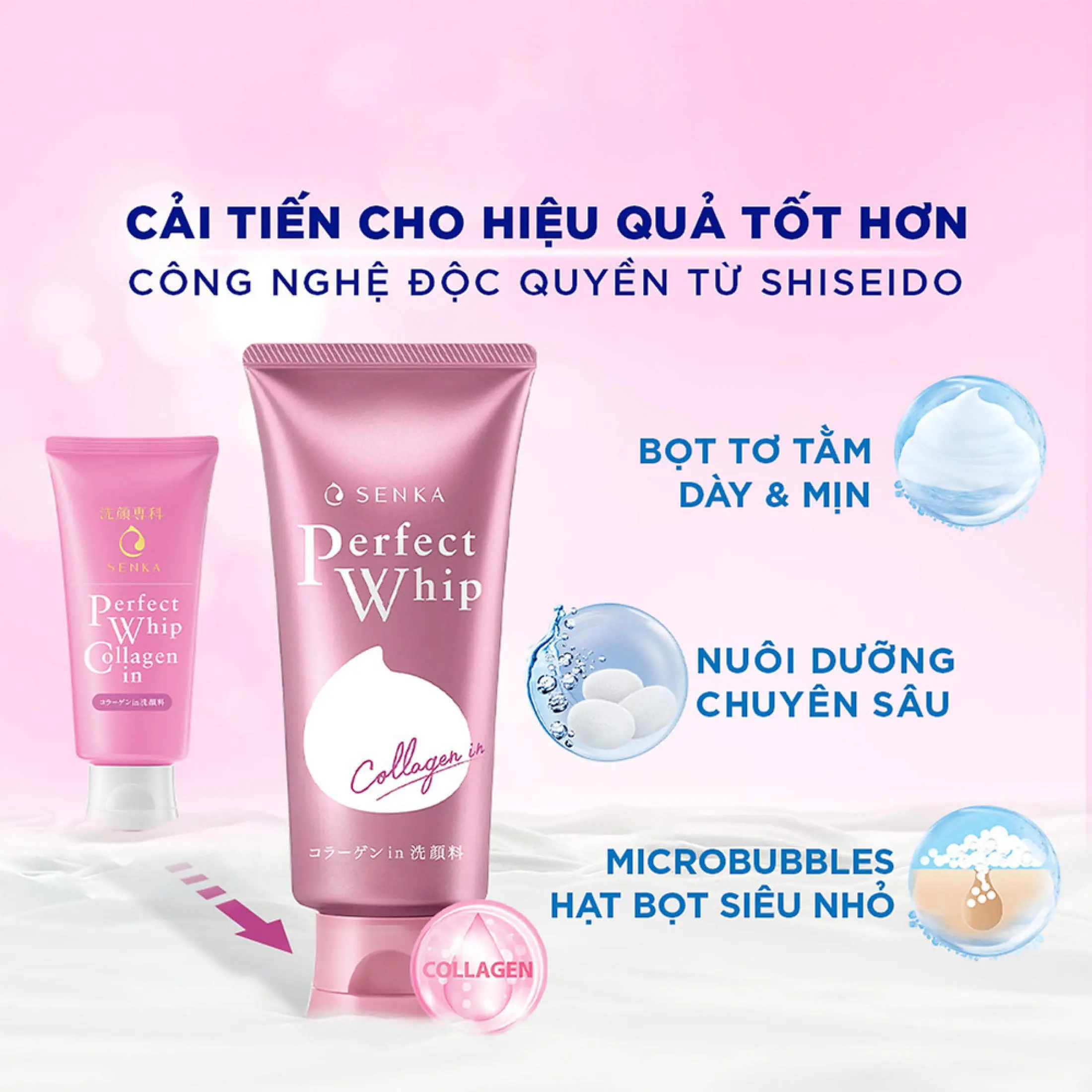 Sữa rửa mặt perfect whip senka 120gr - nội địa nhật