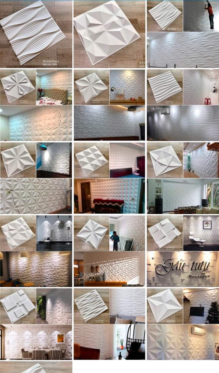 Tấm ốp nhựa 3D PVC ốp tường, trần... kích thước 50x50cm