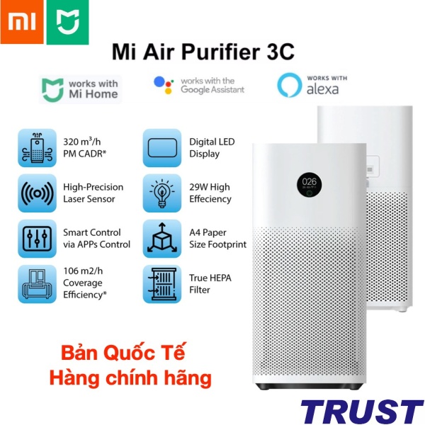 [Bản Quốc Tế] Máy Lọc Không Khí Xiaomi - Mi Air Purifier 3C - Mi Air Purifier 2C - Hàng chính hãng