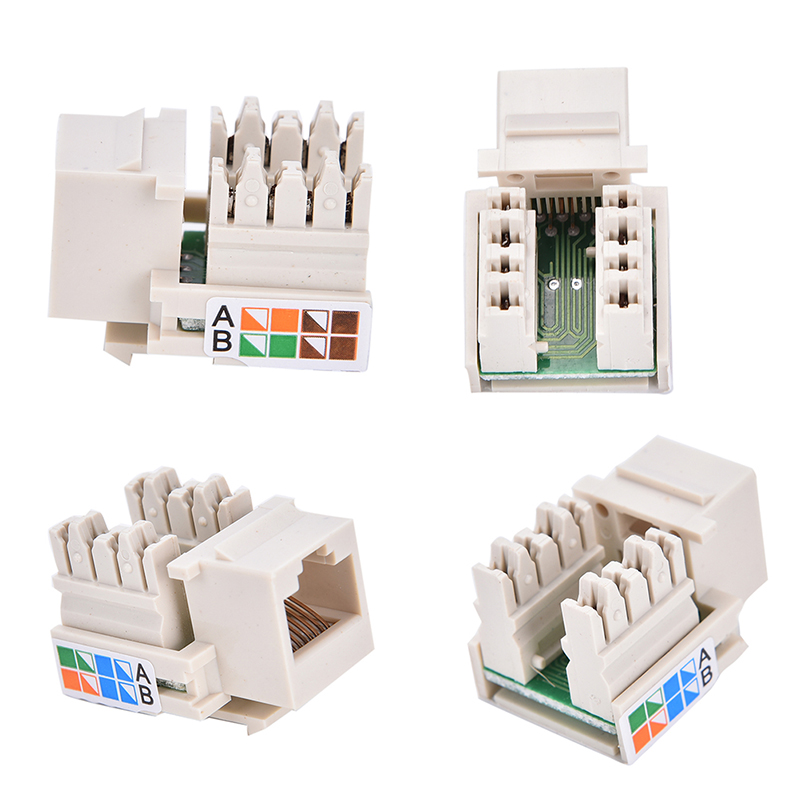Cat5 rj45 punch down keystone jack cat5 network ethernet rj45 white lot