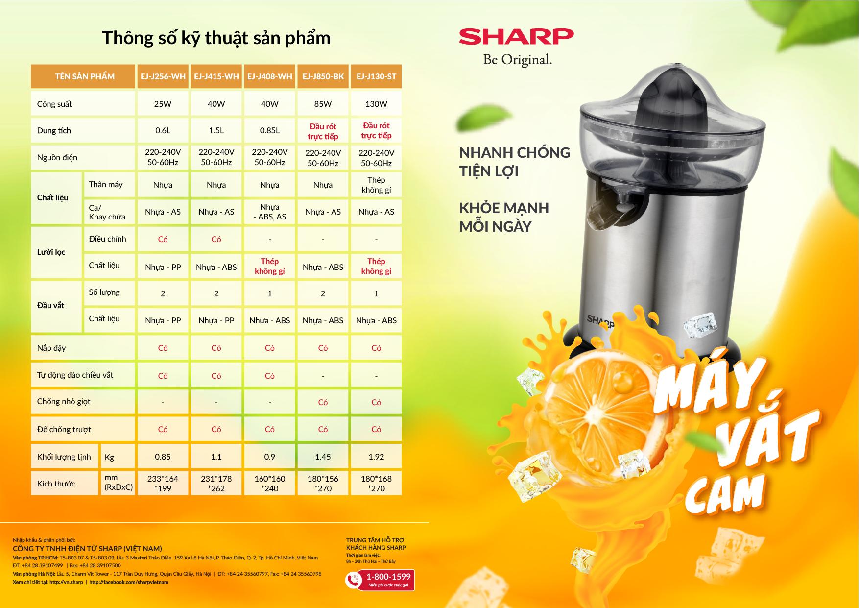 Máy vắt cam Sharp EJ-J415-WH