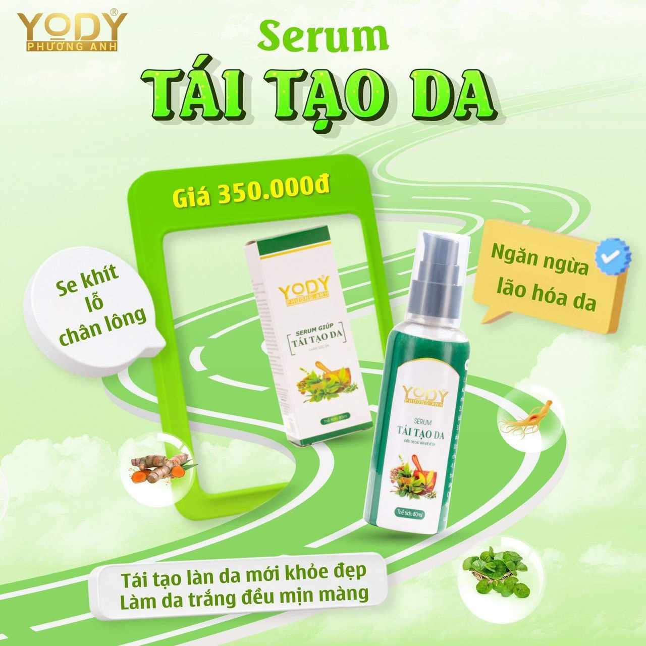 Srum Tái Tạo Yody Phương Anh làm đẹp da mụn nám tàn nhang da không đều màu