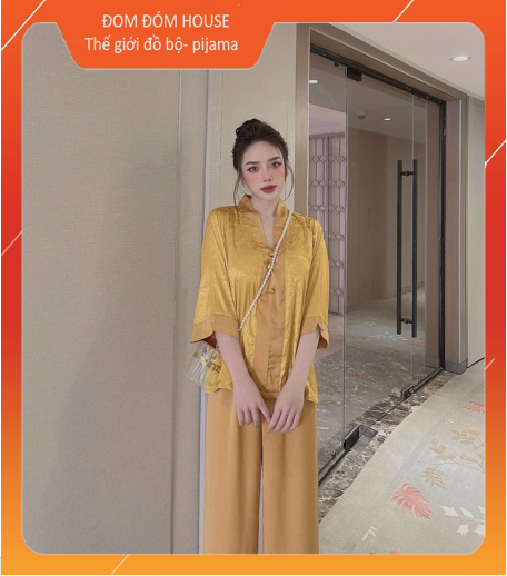 [HCM]Bộ đồ LAM đi chùa [SIÊU ĐẸP] Set bộ nữ mặc đi lễ lụa gấm CAO CẤP [FREESIZE TỪ 40-62KG] Đồ bộ nữ Pijama lụa đồ bộ đồ ngủ lụa đồ bộ nữ dễ thương