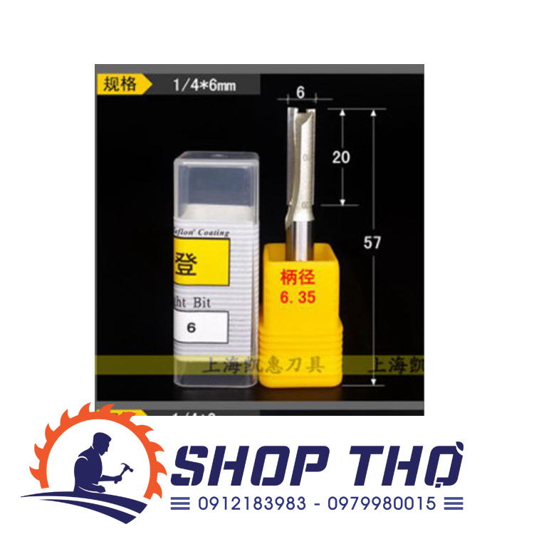 Mũi phay đánh rãnh ARDEN 0114 cốt 6.35 từ 3-15mm