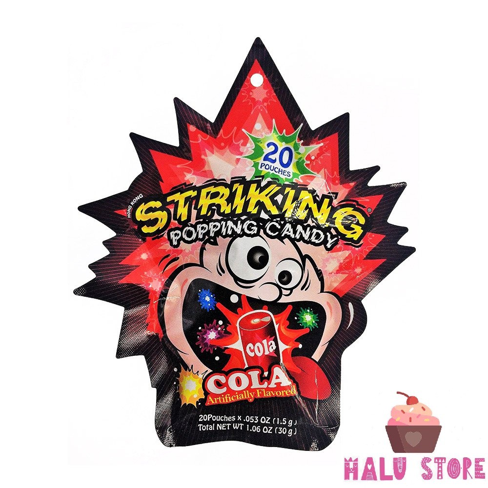 [HOT] Kẹo Nổ Popping Striking Vị Cola (gói 30g gồm 20 gói nhỏ) - Úc