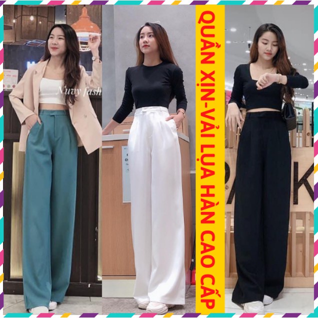 Quần ống rộng culottes lưng thun sau dáng suông chất liệu cao cấp nhiều màu
