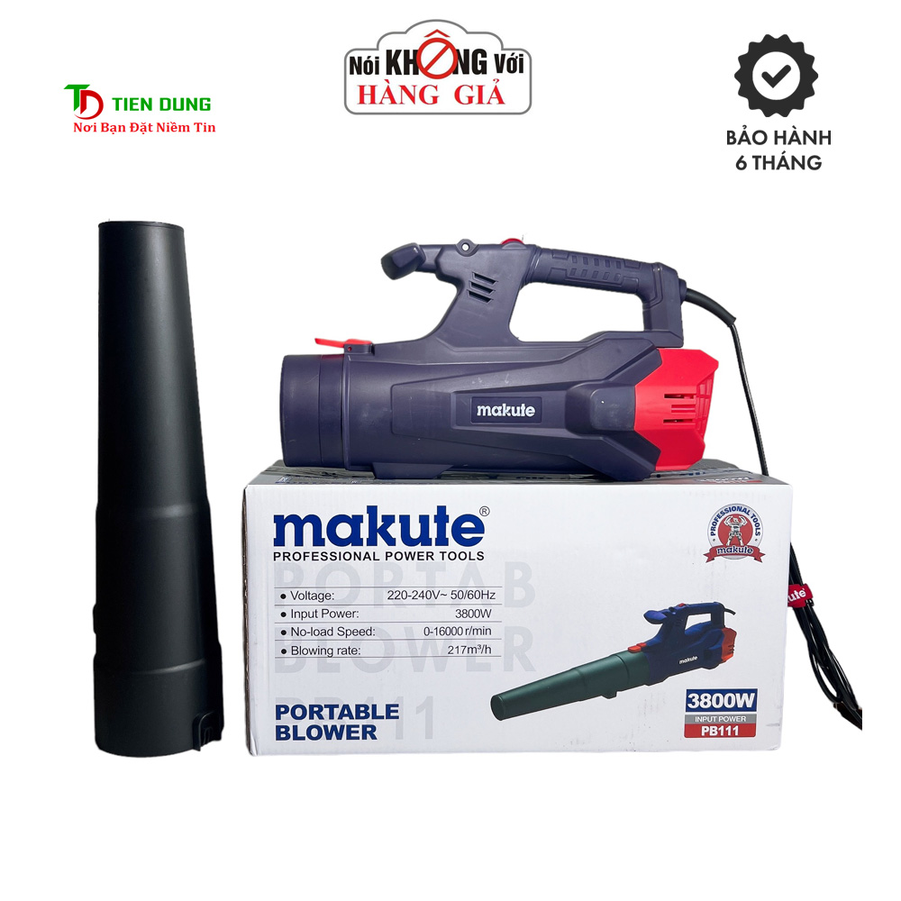 Máy thổi bụi, thổi lá công nghiệp makute pb111 công suất 3800w 7 cấp tốc độ
