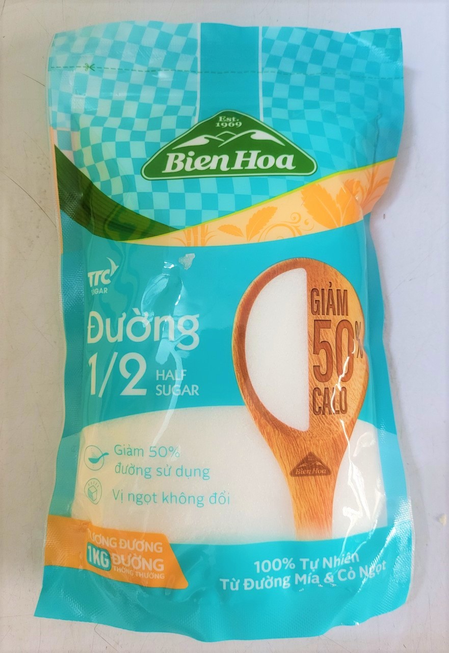 Đường mía tự nhiên giảm 50% calo biên hòa cane 1/2 sugar