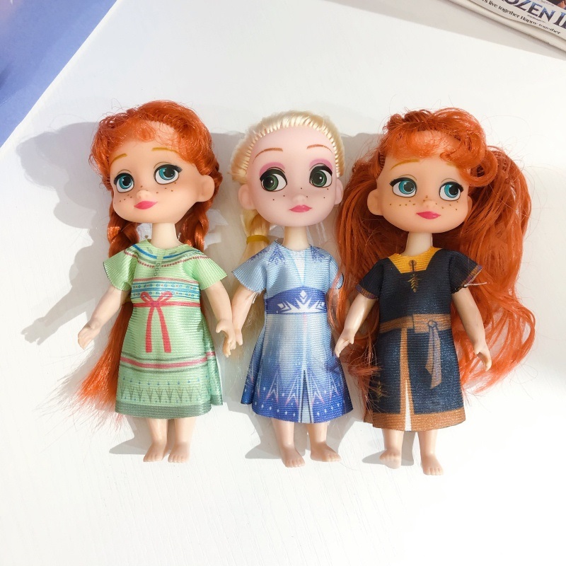 Set 6 búp bê công chúa đồ chơi Elsa Anna cho bé siêu dễ thương - Búp bê đồ chơi mô hình công chúa Elsa Anna