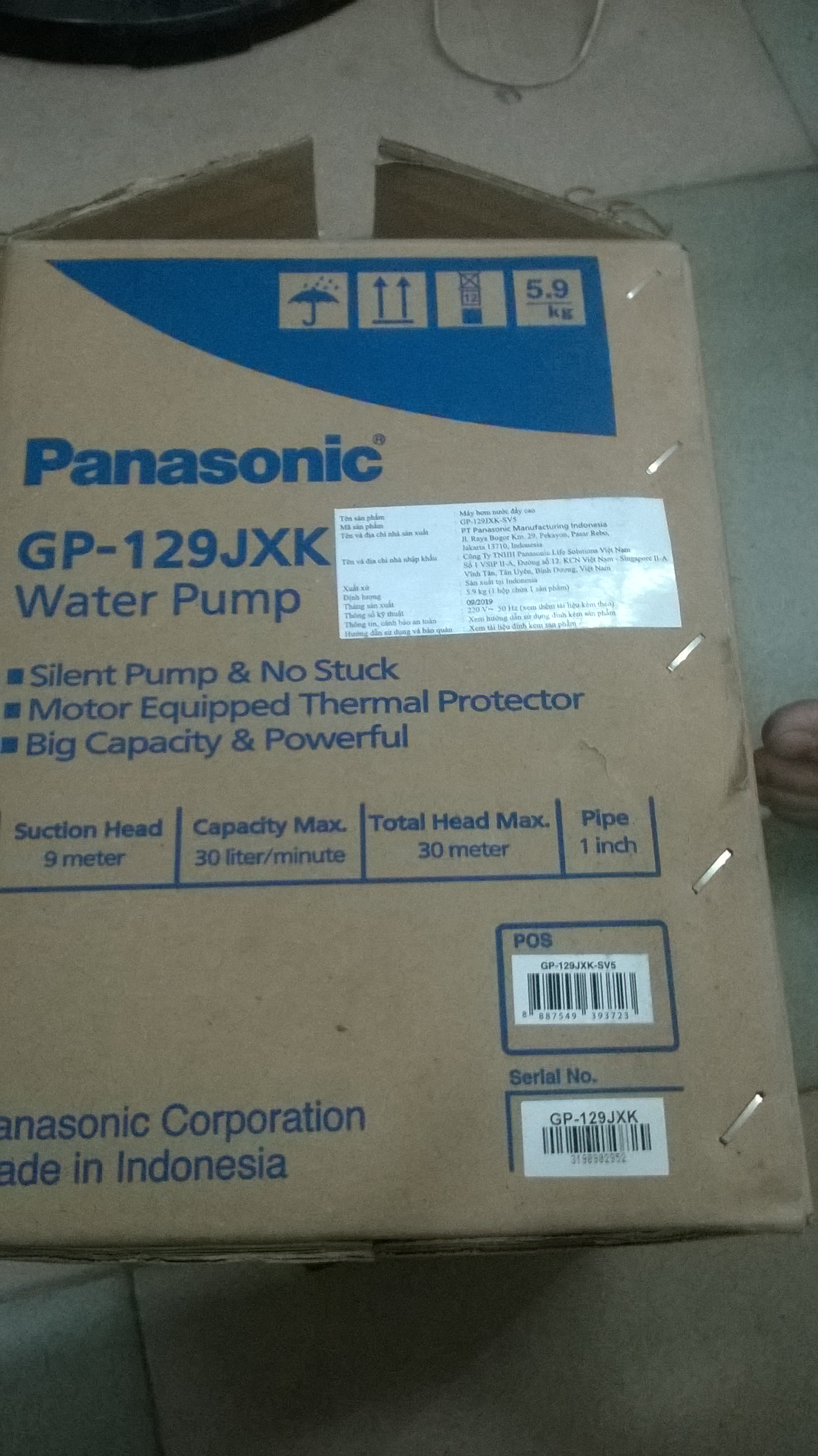 [HCM]MÁY BƠM PANASONIC GP129 JXK - SV5