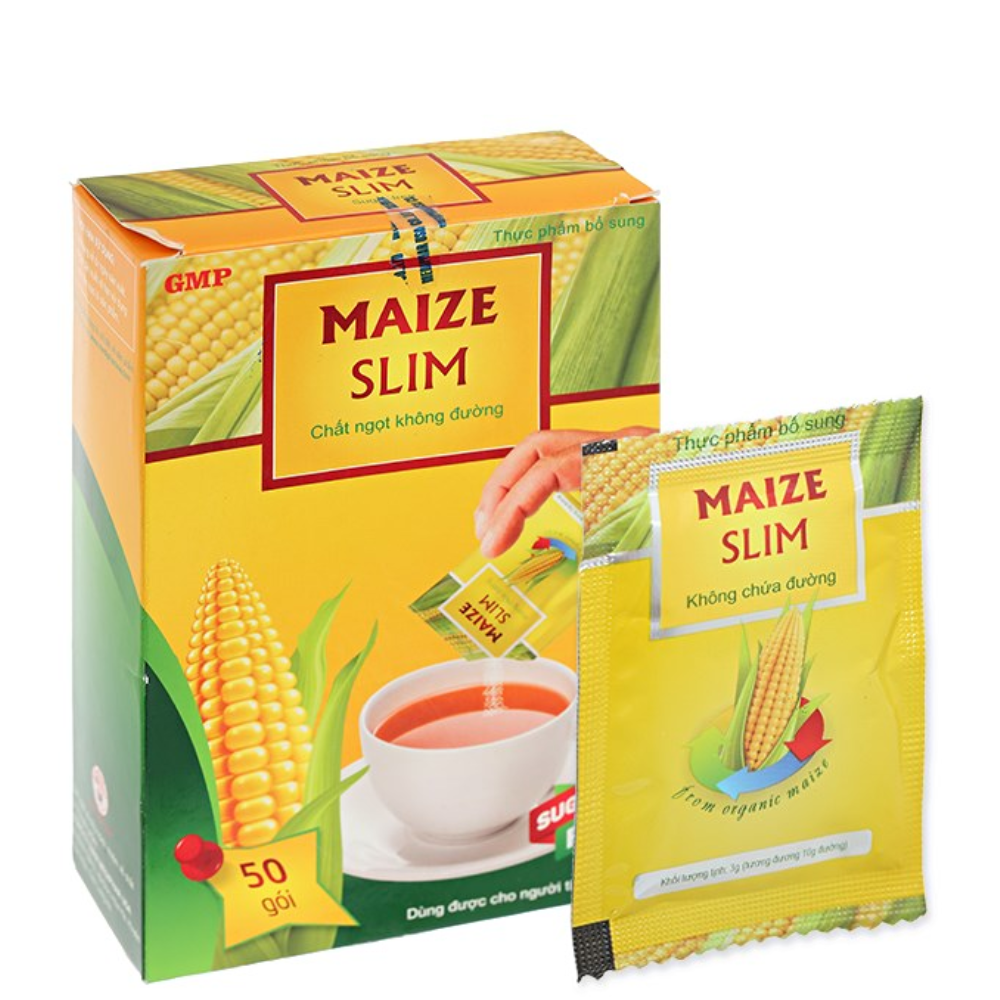 Đường bắp ăn kiêng Maize Slim và Maize Pro dùng cho người tiểu đường,tim mạch,béo phì, giảm cân - Hộp 50 gói
