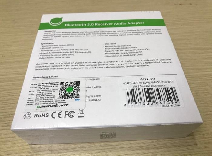 Bộ thu Bluetooth 5.0 cho Loa Ugreen 40759