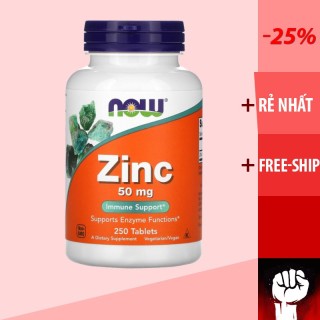 Vitamin Zinc NOW ZINC Vitamin Kẽm và Khoáng Chất Cho Cơ Thể50MG thumbnail