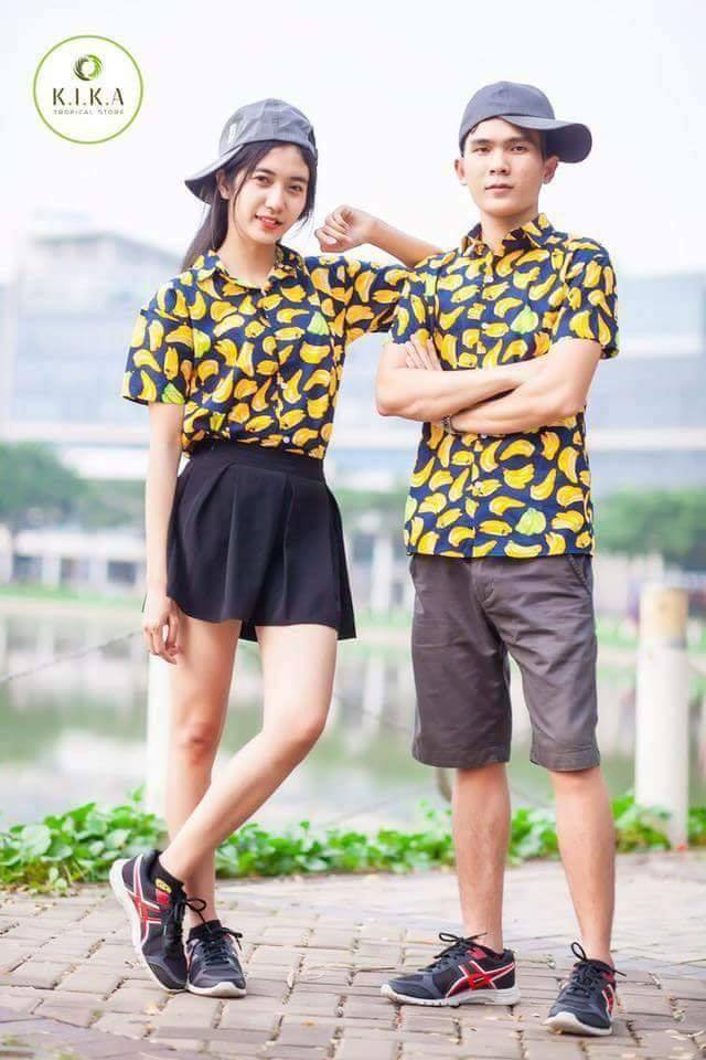 ÁO TRÁI CÂY HAWAII ÁO SƠ MI VẢI KATE - ATC28