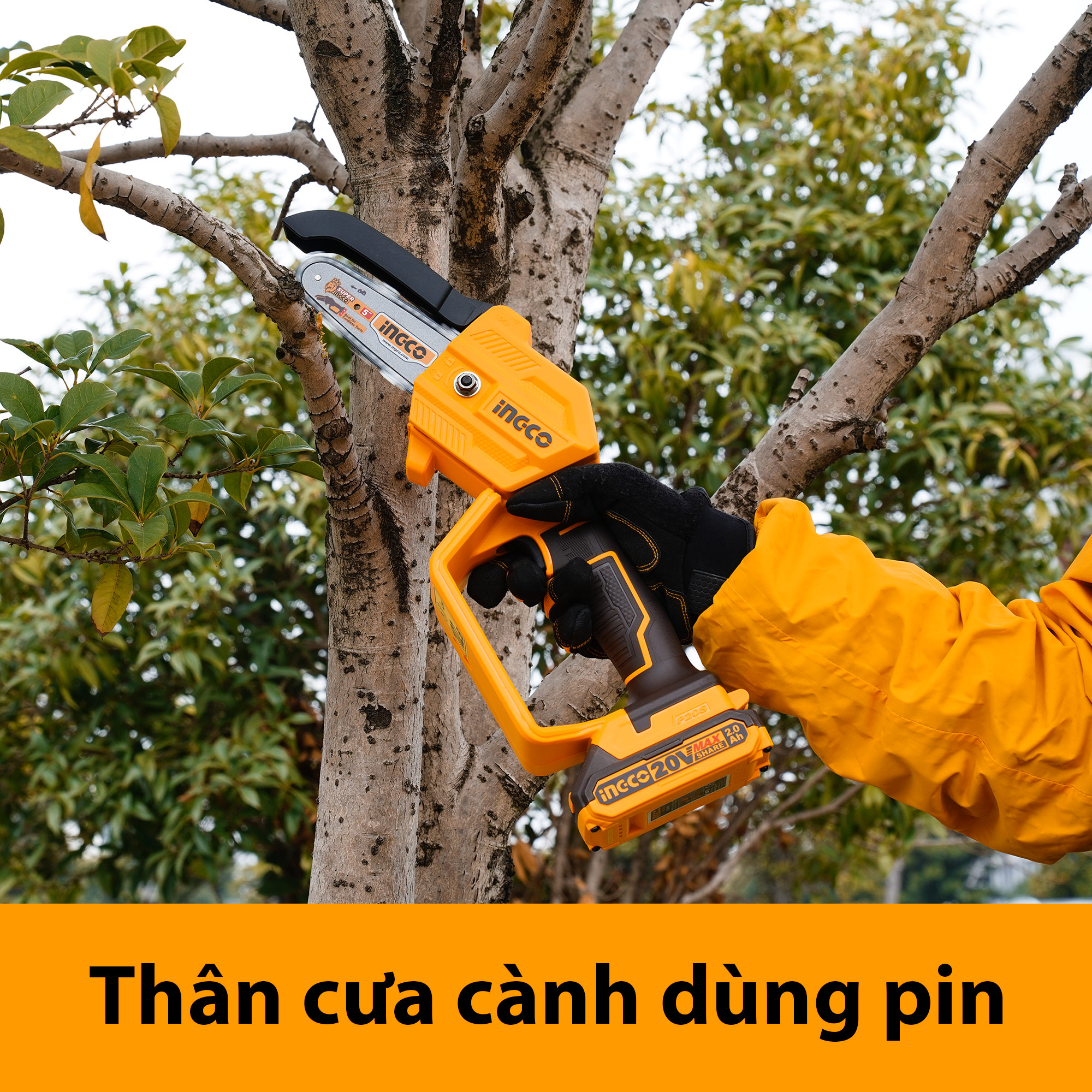 Thân máy cưa cành dùng pin INGCO CGSLI2058 (chưa bao gồm pin và sạc)