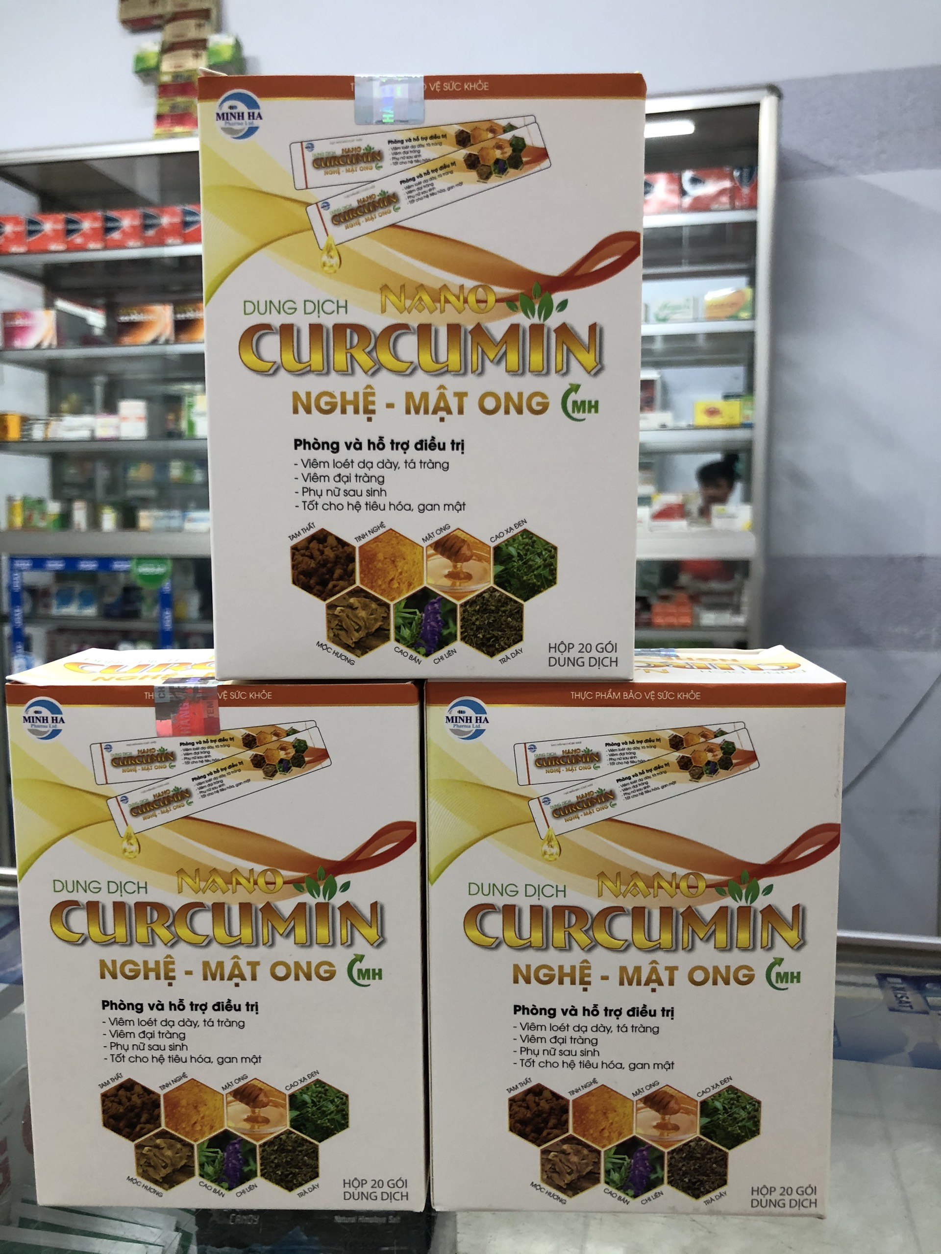 [Tinh nghệ vàng] Nano CurCuMin Nghệ - Mật ong [ dung dịch hộp 20 gói ]