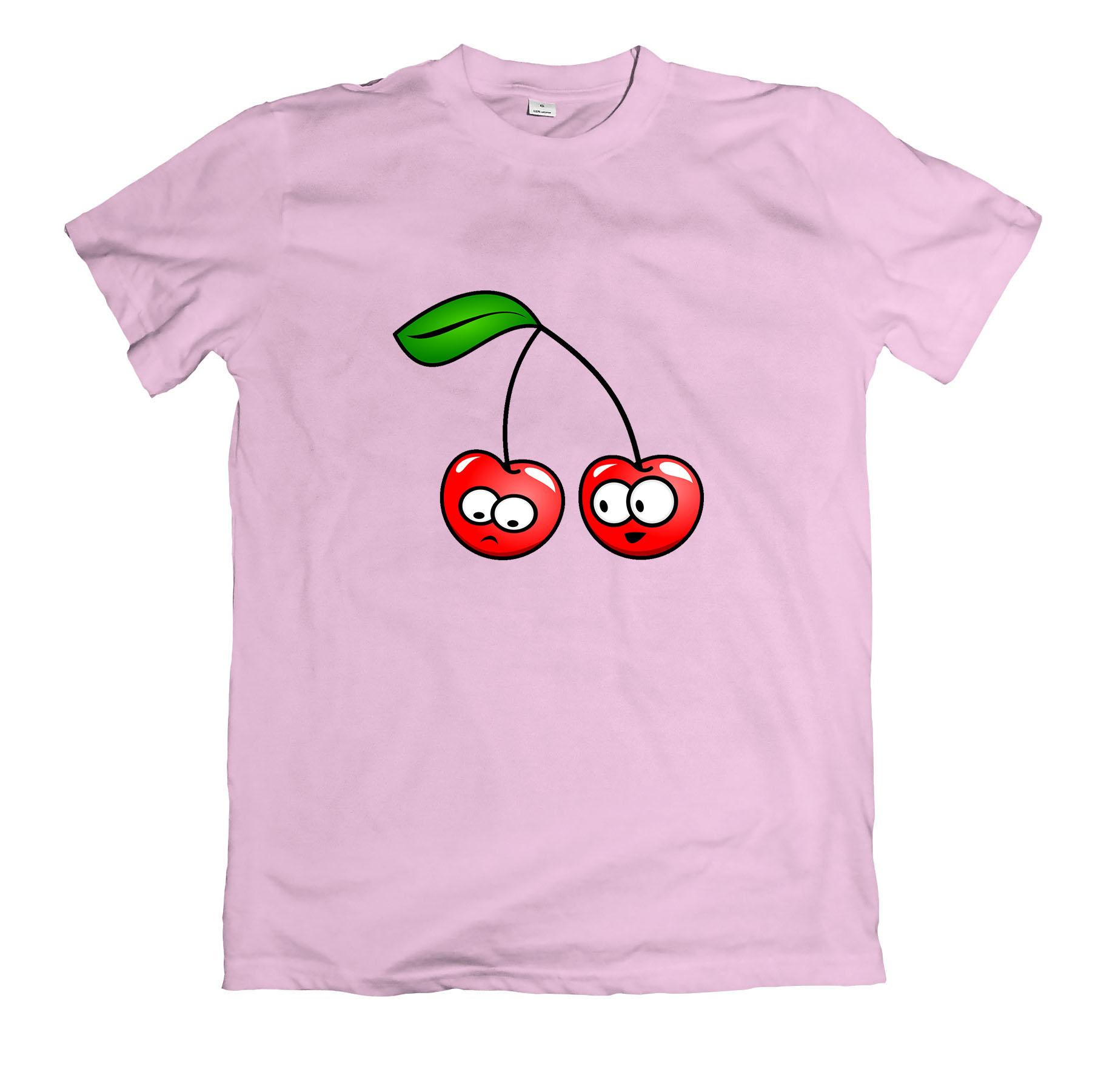 Áo thun in hình hai quả cherry dễ thương
