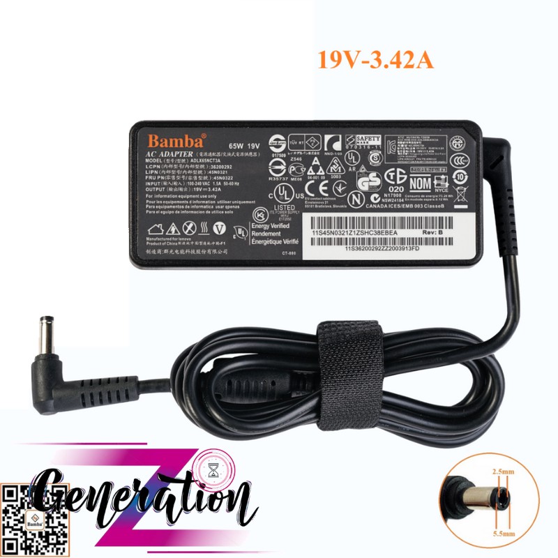 Bộ sạc laptop lenovo 19v - 3.42a - adaptor lenovo 19v - 3.42a