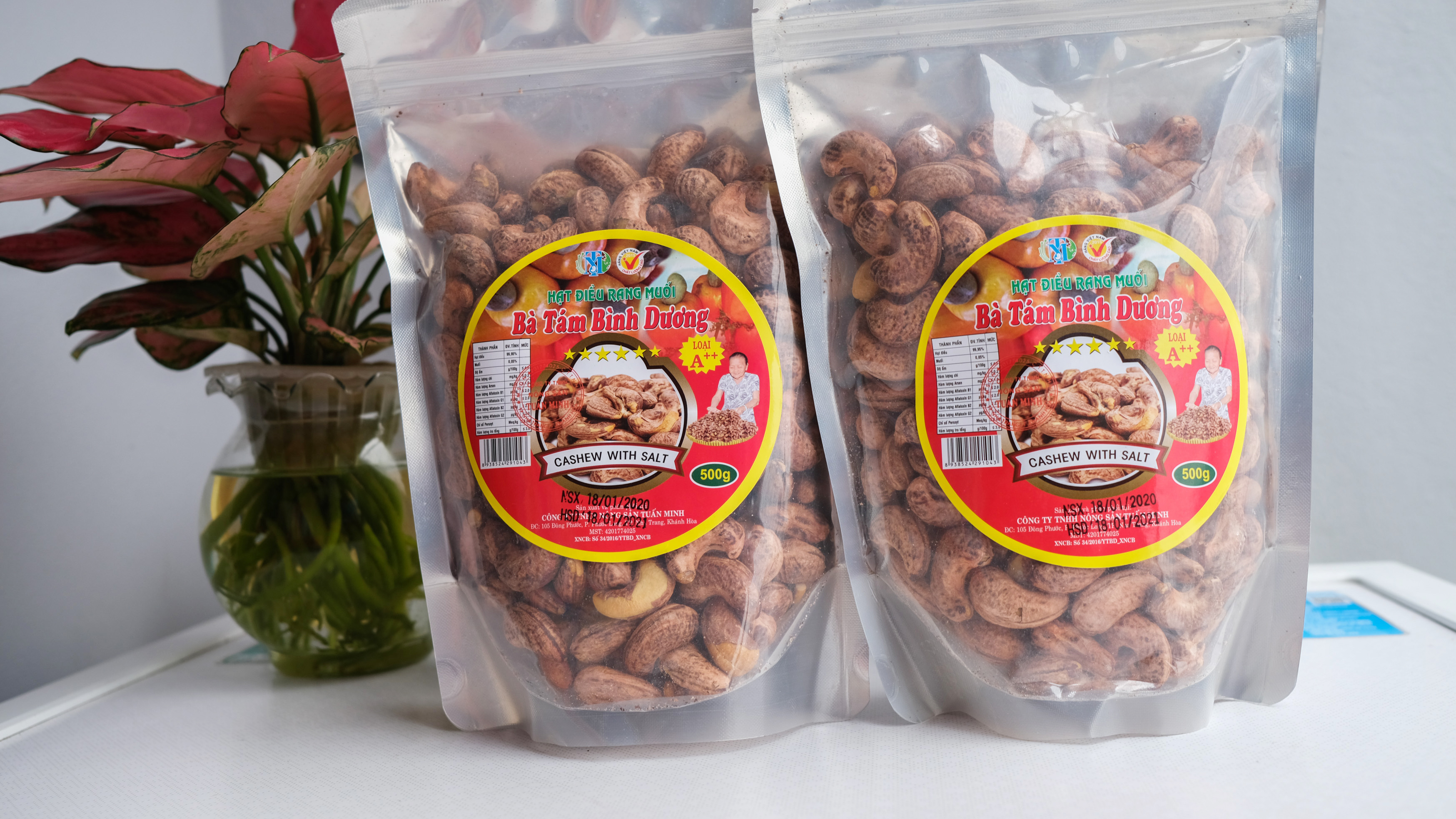 Hạt điều rang muối Bình Phước túi zip 500gr
