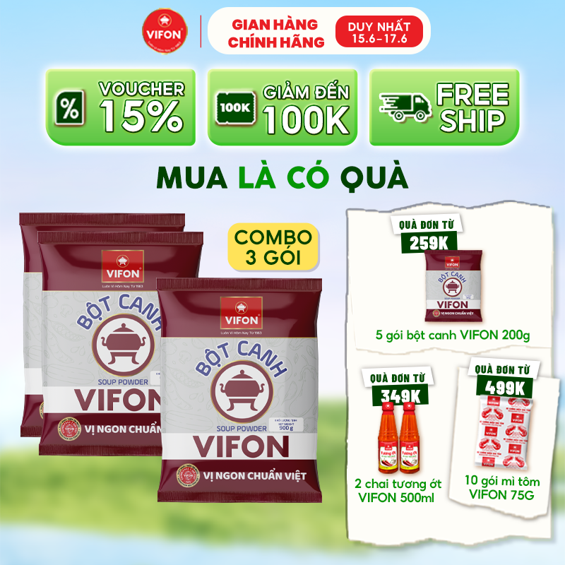 [VOUCHER đến 80K]-Thùng 12 gói Bột Canh 14% VIFON  900gr/gói