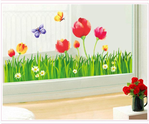 Decal trang trí tường - Chân Hoa Tulip lớn