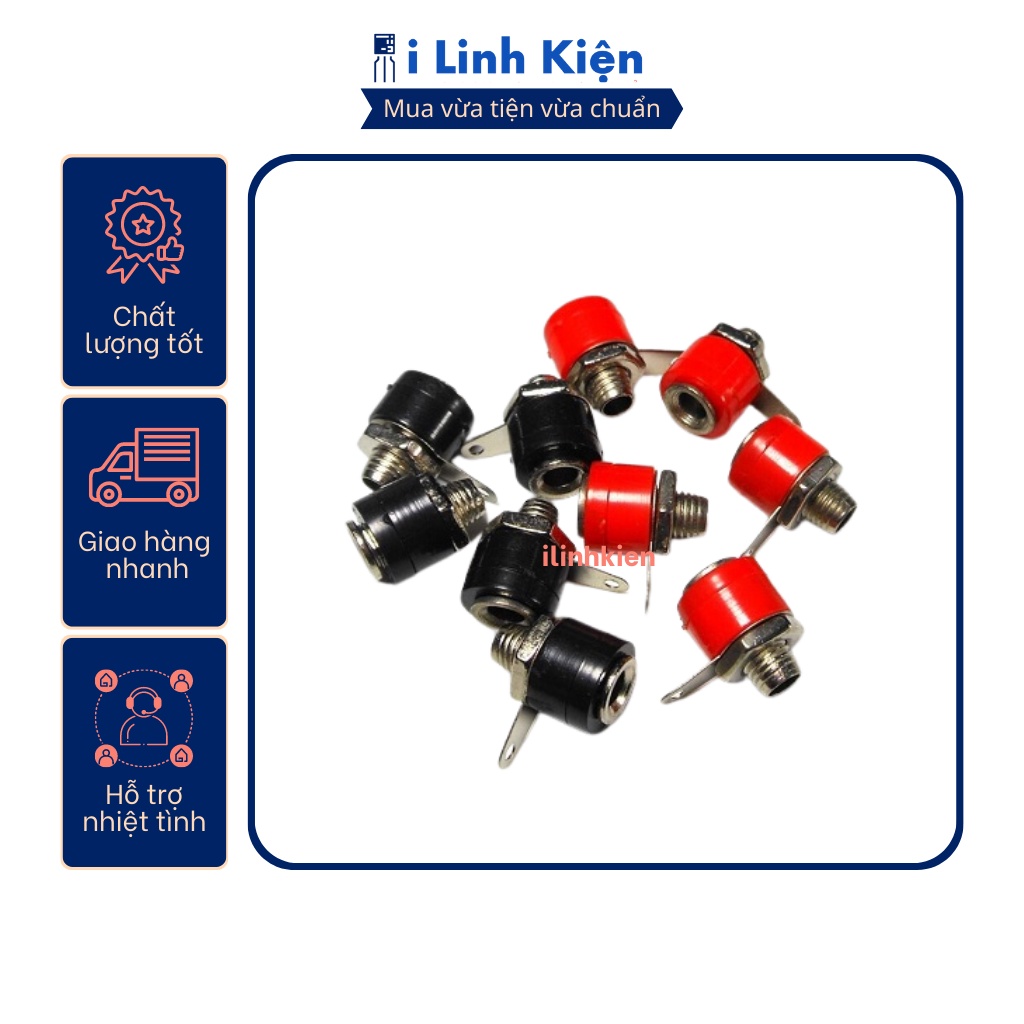 Đôi jack bắp chuối cái 4mm JK-312 (1 đen+1đỏ)