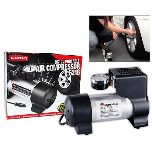 Máy bơm lốp mini 12V Coido 6218 cho xe ô tô - loại bơm cực khỏe