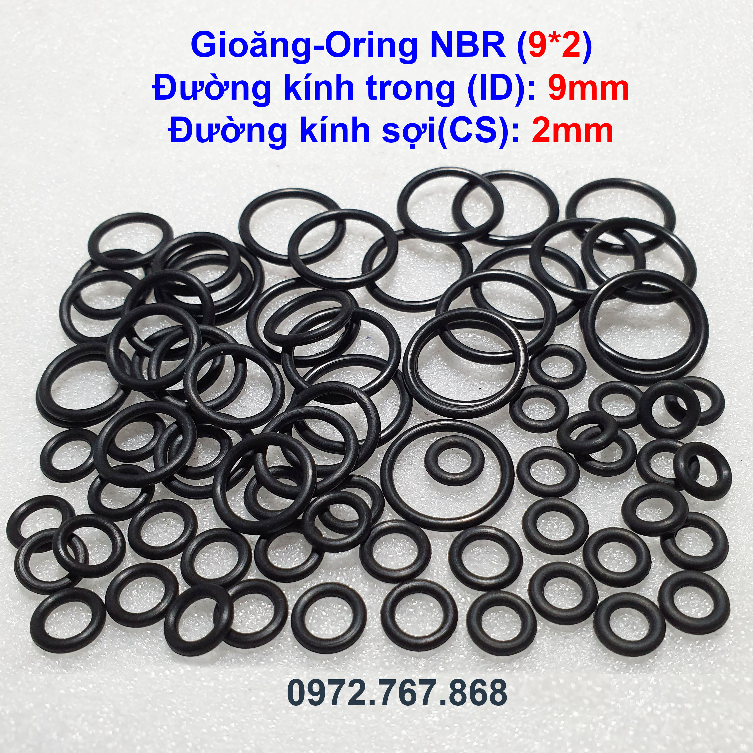 Gioăng cao su tròn 9*2mm (100 cái)