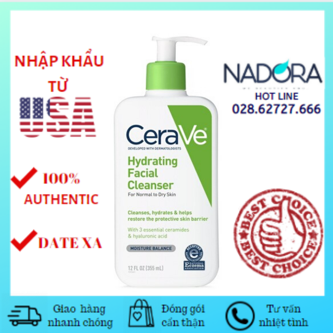 [HCM]Sữa Rửa Mặt Dành Cho Da Khô CeraVe Hydrating Facial Cleanser (355ml)